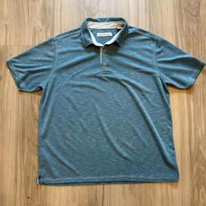 Tommy Bahama Men's Polo XL Teal Modal Blend Stretch Short Sleeve Golf Casual EUC
